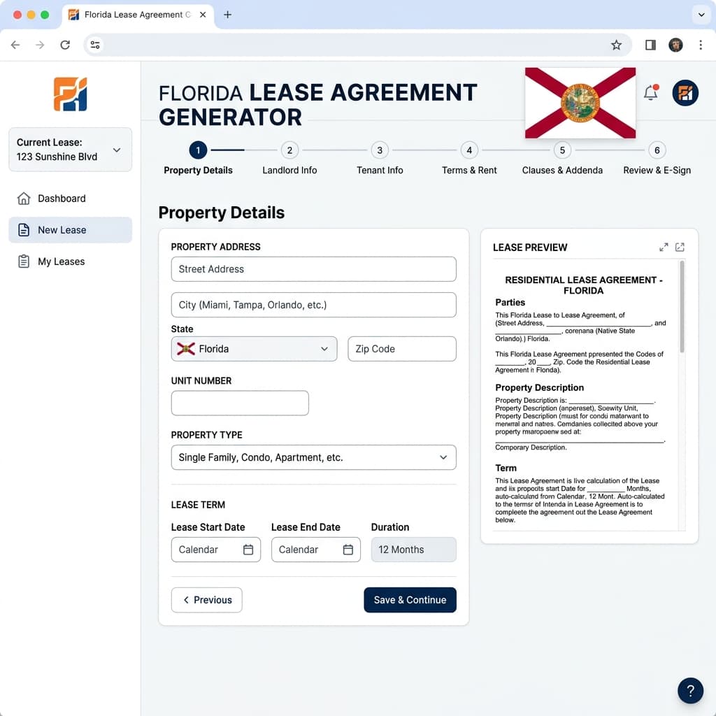 Florida Lease Agreement Template (Free PDF)
