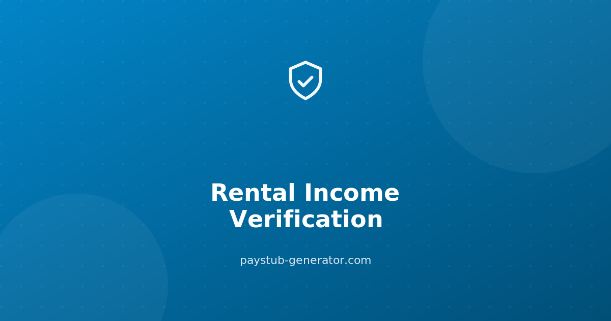 Rental Income Verification preview