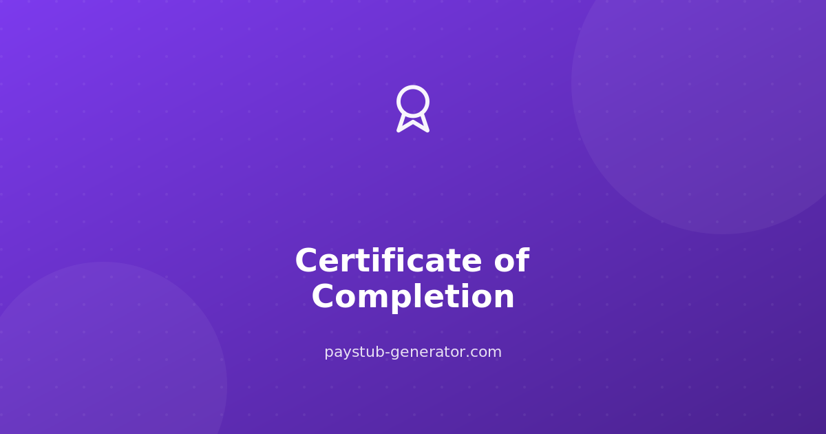 Certificate Of Completion preview