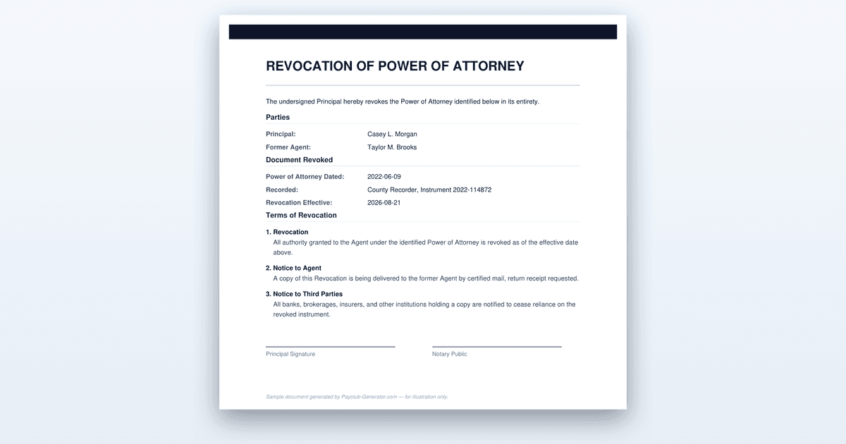 How to Revoke a Power of Attorney
