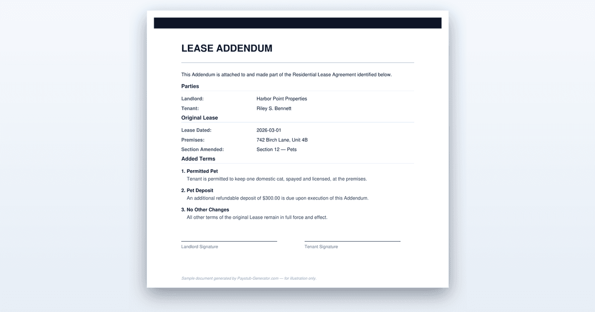 How to Write a Lease Addendum That Holds Up