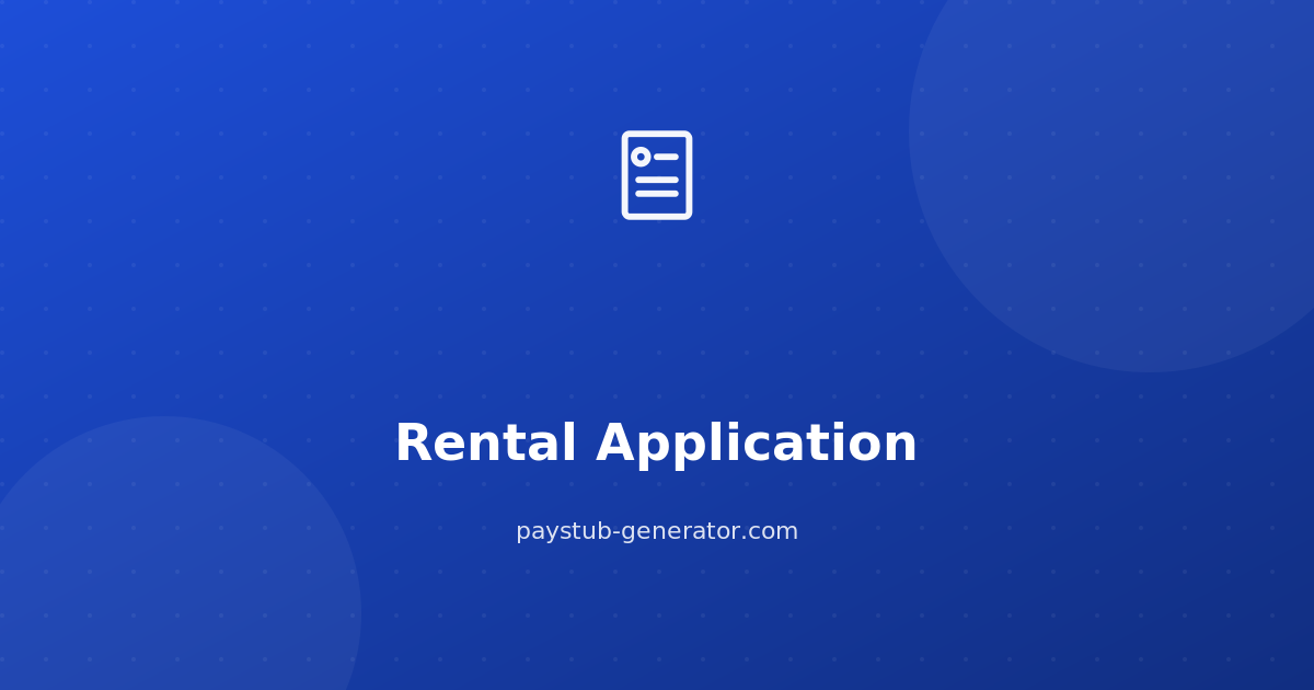 Rental Application Form preview