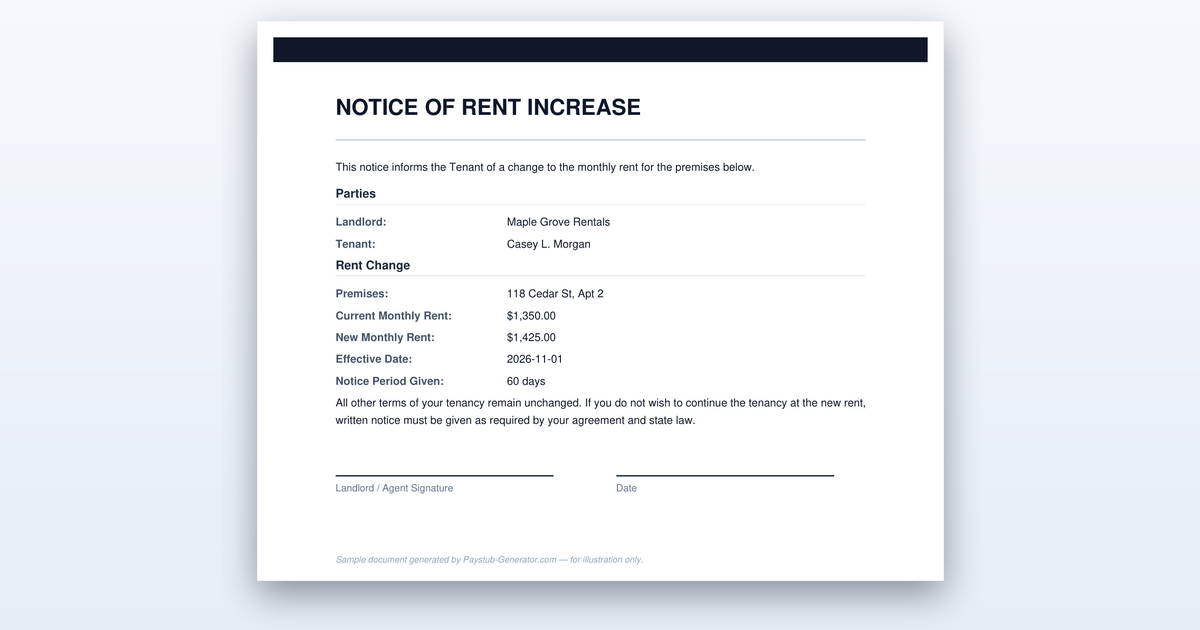 How to Raise Rent Legally: Notice, Limits, and the Letter