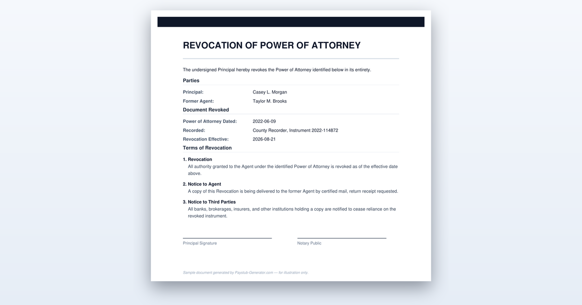 How to Revoke a Power of Attorney