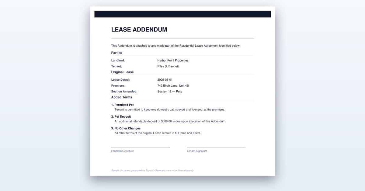 How to Write a Lease Addendum That Holds Up